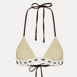 Frankie’s Bikinis Lana Skimpy Triangle Bikini Yellow Polka Dot Bikini